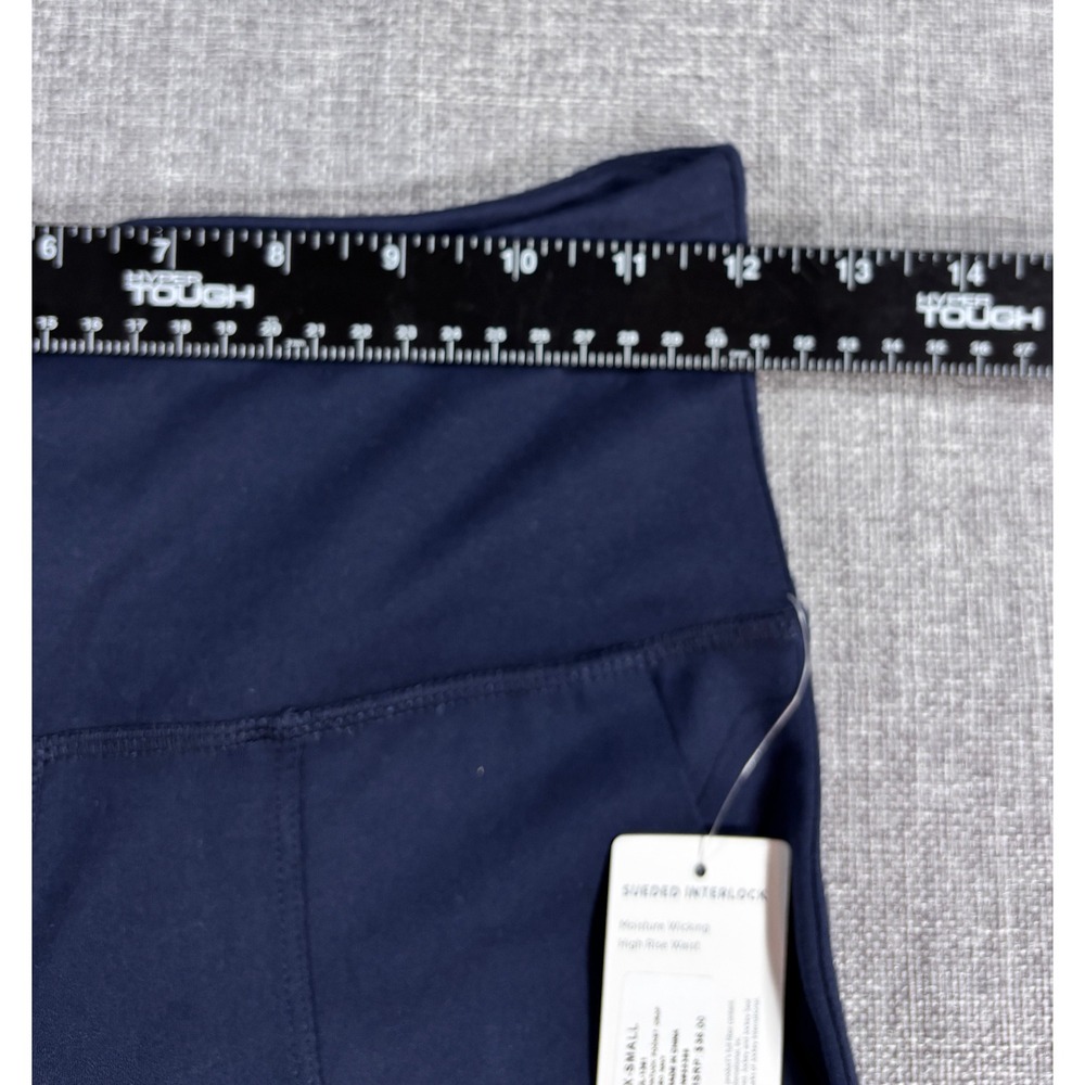 Jockey Leggings Sueded Interlock Pintuck Pocket Crop Navy Blue Womens Size XS - Picture 10 of 11